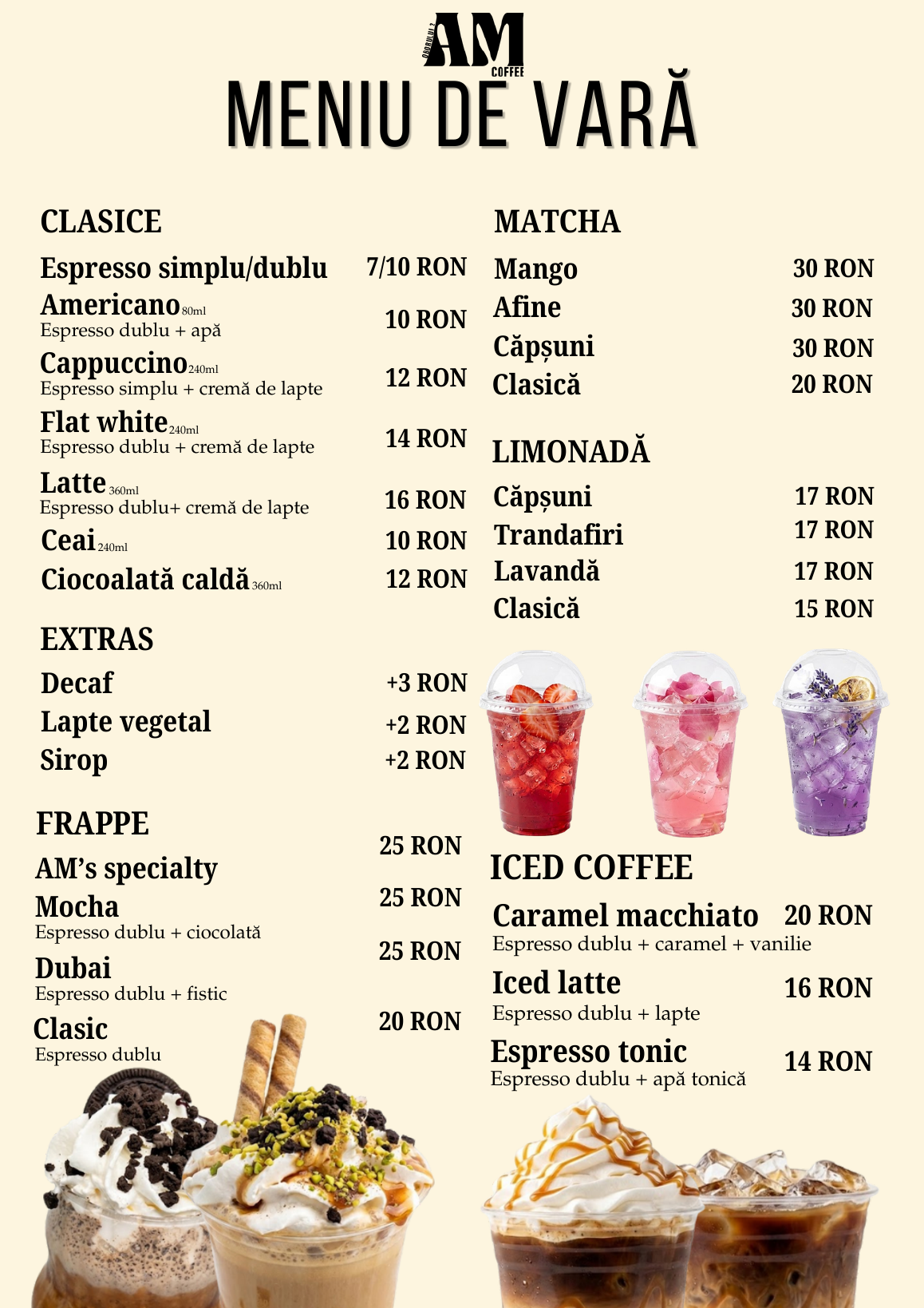 Meniul de vară AM Coffee